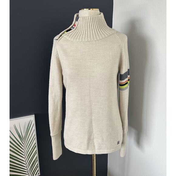 Smartwool Color Stripe Winter Ski Funnel Neck Sweater Pullover - Picture 3 of 13